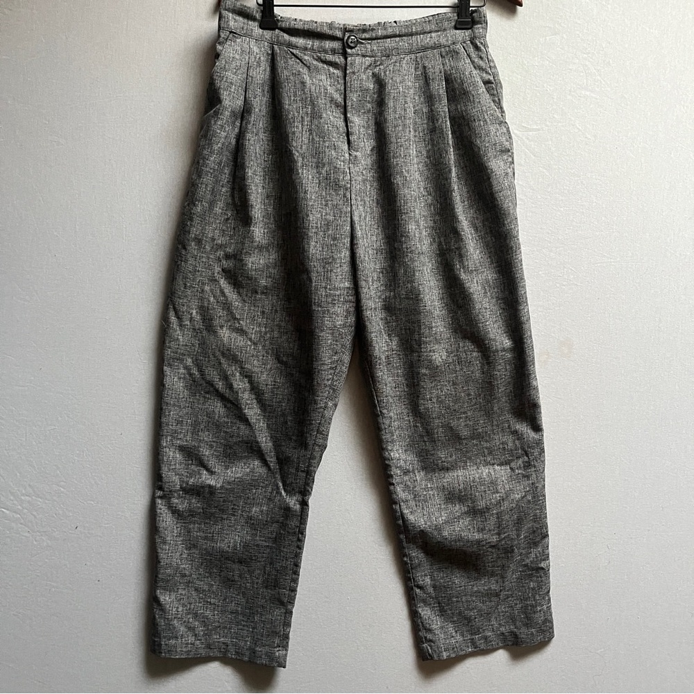 Justin Cassin Salt and pepper weave Pleated Trousers Pants Sz 33